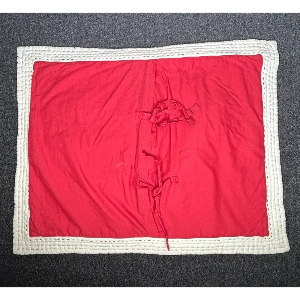 Pottery Barn Red Coral Floral Paisley Quilted‎ Sham Standard Qty 1